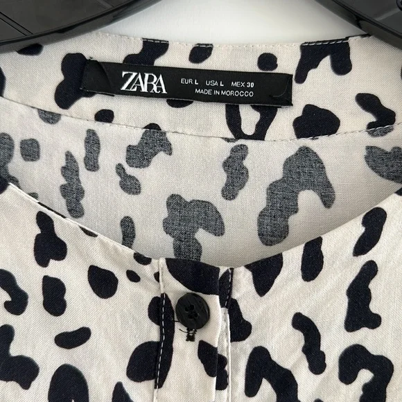 NWOT Zara Animal Print Babydoll Mini Dress - Picture 5 of 12